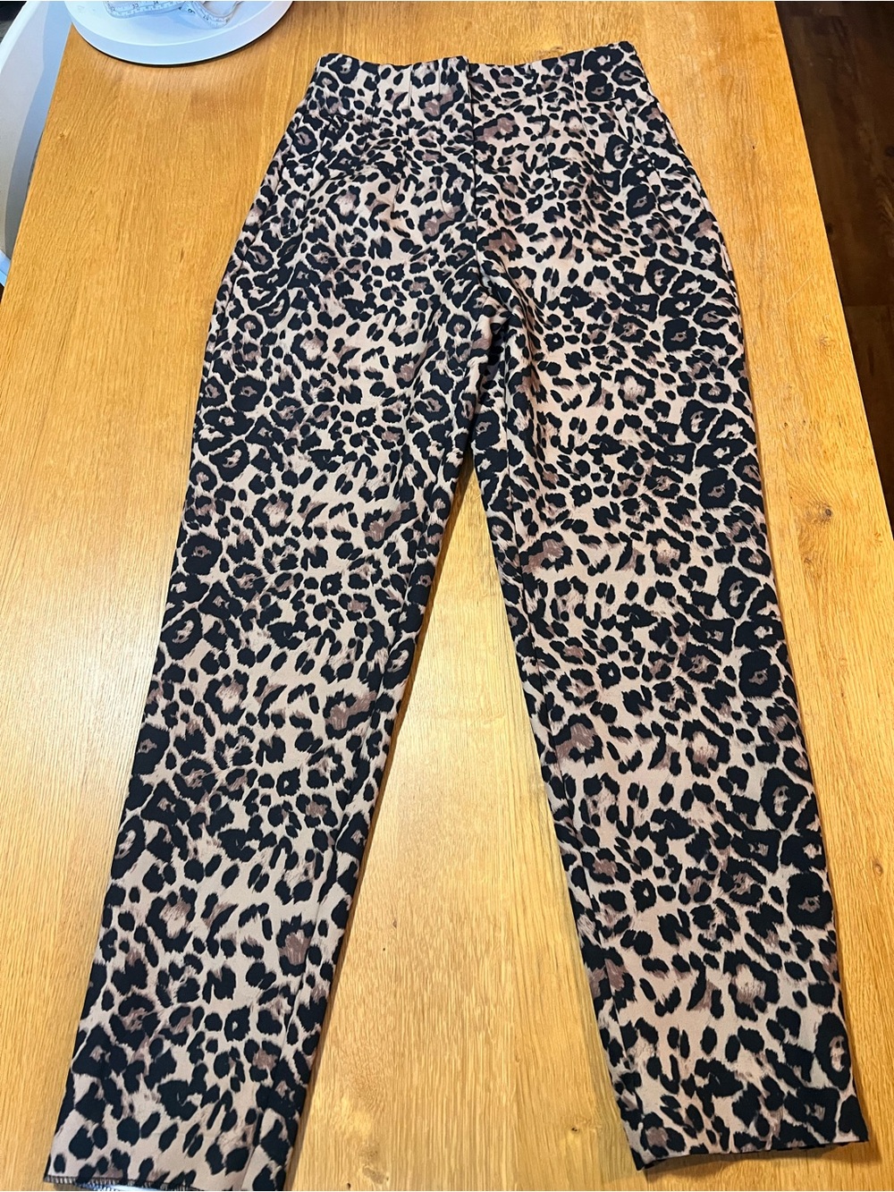 Zara Leopard Print Trousers - Black & Brown